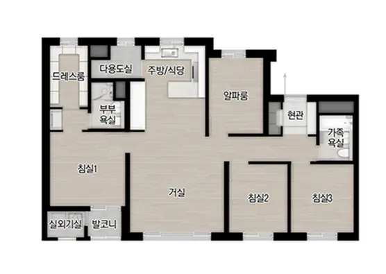 전용면적 84제곱의 평면도